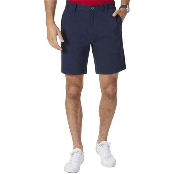 Men's Classic Fit Flat Front Stretch Solid Chino 8.5" Deck Shorts - Picture 5 of 5
